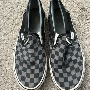 Black and Grey Checkered Vans